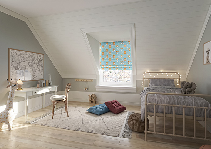 Teddy Trails, Baby Blue - Roman Blind - Image 6